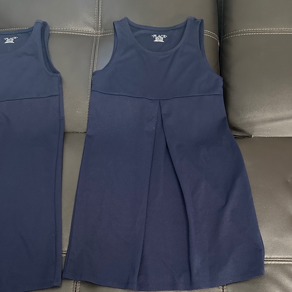 Navy Blue School Uniform Sleeveless Dresses - Picture 3 of 4